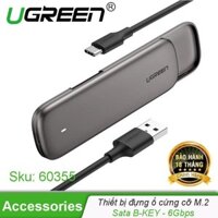 Hộp đựng ổ cứng M2 Ugreen 60355 CM238 SATA NGFF hỗ trợ 2230/2242/2260/2280,UASP, 6Gbps cổng USB type C