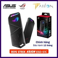 Hộp đựng ổ cứng SSD ASUS ROG STRIX ARION ESD-S1C có LED RGB đồng bộ Aura Sync
