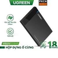 Hộp đựng ổ cứng UGREEN 30847 2.5 inch SSD, HDD hỗ trợ 6TB,chuẩn SATA US221 vỏ nhựa ABS - Hàng phân phối chính hãng