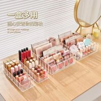 [Hộp đựng phấn mắt] Hộp đựng trang điểm trong suốt, hộp acrylic chia ngăn, tổ chức mỹ phẩm để bàn, hộp đựng phấn 5XYU
