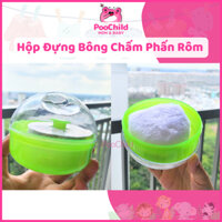 Hộp đựng phấn rôm cho bé kèm bông chậm phấn, hộp bông phấn em bé