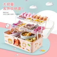 Hộp Đựng Phụ Kiện Kẹp Tóc / Dây Buộc Tóc Bằng Cao Su Dễ Thương Cho Bé Gái