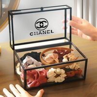 Hộp Đựng Phụ Kiện Tóc / Kẹp Tóc / Dây Buộc Tóc Bằng Cao Su Trong Suốt Chống Bụi Bẩn Tiện Dụng