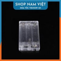 Hộp Đựng Pin AA Có Công Tắc Bằng Nhựa Trong Suốt Có Nắp - Hộp Đựng 3