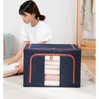 Hộp đựng quần áo bằng Vải lanh dày dặn, hộp bảo quản đồ đạc khung thép Xếp Gọn