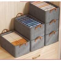 Hộp Đựng Quần Áo Khung Thép 26L Đựng Chăn Màn Quần Áo Gấu Bông Có Quai Xách