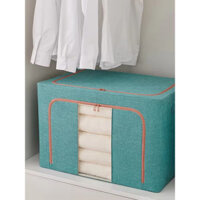 Hộp Đựng Quần Áo Khung Thép, Túi Giỏ Vải Gấp Gọn Để Chăn Màn 80L 100L tuvaikhunggo
