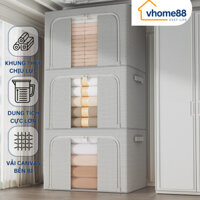 Hộp đựng quần áo khung thép gấp gọn cỡ lớn màu pastel trang nhã (Loại 1)