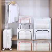 Hộp đựng quần áo khung thép trong suốt Túi đựng chăn chống ẩm chống bụi có thể gấp gọn Hộp đựng đồ lót đồ ngủ