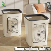 Hộp đựng rác dày vòng ép, Thùng rác dung tích lớn 10L / 15L, Thùng đựng rác nhà bếp