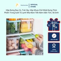 Hộp Đựng Rau Củ, Trái Cây, Hộp Nhựa Chữ Nhật Đựng Thức Phẩm Trong Suốt Tủ Lạnh Mta-Mart Tiết Kiệm Diện Tích, Vệ Sinh
