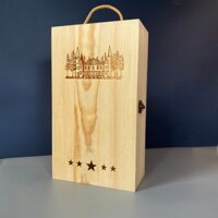 Hộp đựng rượu đôi 2 chai 750ml, hộp đựng rượng bằng gỗ