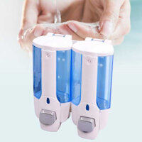 Hộp đựng sữa tắm nước gội đầu nhấn 2 bình treo tường chuyên dụng (Xanh) TI722
