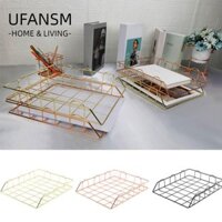 Hộp đựng tài liệu UFASM, Khay lưu trữ hồ sơ máy tính để bàn có thể xếp chồng lên nhau bằng sắt, Giỏ lưu trữ bàn đa chức năng chất lượng cao cho văn phòng tại nhà