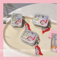 Hộp đựng tai nghe nàng tiên cá hai trong một Vỏ tai nghe Công chúa Disney Nàng tiên cá Vỏ bảo vệ tai nghe chống sốc Airpods 2 3 4 pro