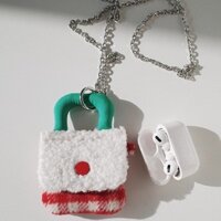 Hộp đựng tai nghe phong cách Hàn Quốc mềm kẻ sọc cho Apple AirPods