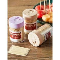 Hộp Đựng Tăm 500 Miếng Có Nắp Trượt, Tăm Tre Hai Đầu Dùng Một Lần Tốt Cho Ăn Trái Cây Tại Nhà Khách sạn Bán Buôn