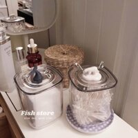 Hộp Đựng Tăm Bông / Bông Tẩy Trang Gấu Trắng