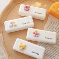 Hộp đựng tăm bông Mini dễ thương Hộp đựng tăm bông trang điểm Hộp đựng đồ nhỏ cầm tay Đơn giản 迷你可爱牙线盒口罩盒化妆棉签盒牙签盒便携小巧小收纳盒子简约