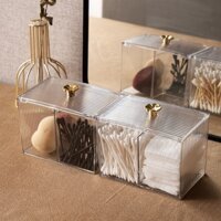 Hộp Đựng Tăm Bông/Bông Tẩy Trang Mini Chống Bụi Bằng Acrylic