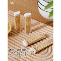 Hộp đựng tăm di động, hộp dùng một lần, tăm tre hai đầu cho gia đình, bao bì nhỏ riêng, ống tăm mini