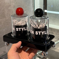 Hộp đựng tăm sáng tạo hai ngăn nhựa cao cấp phong cách Bắc âu