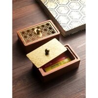 Hộp đựng tăm và chỉ nha khoa kiểu Trung Quốc mới, đế gỗ dày, hộp lưu trữ tăm và chỉ nha khoa cho gia đình, khách sạn, nhà hàng, lọ tăm để bàn