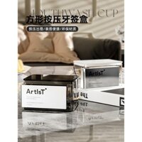 Hộp đựng tăm vuông tự động bật lên, hộp đựng tăm mới 2024, bình đựng tăm gia đình sáng tạo, cảm giác sang trọng nhẹ nhàng cao cấp