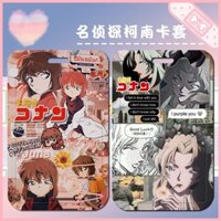 Hộp Đựng Thẻ Bảo Vệ Thám Tử Lừng Danh Conan Shinichi Kudo Anime Thám Tử Lừng Danh Conan Shinichi Kaito Kid Haihara Ai Amuro Toru Sinh Viên Khuôn Viên Đựng Thẻ Bữa Ăn Dây Treo Cổ