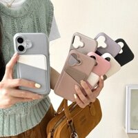 Hộp đựng thẻ chặn màu cho iPhone 16 Pro Max 16e 15 Plus 14 13 Mini 12 11 7 8 SE 3 Vỏ điện thoại họa tiết vải thiều