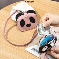 Hộp đựng thẻ CHLOCH, Tấm bảo vệ thẻ có dây đeo cổ Ví dây buộc, Túi đựng thẻ hình gấu trúc thời trang DIY