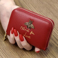 Hộp đựng thẻ chống trộm chính hãng cho phụ nữ, hộp đựng thẻ accordion có khóa kéo hình con ong nhỏ, ví tiền xu cho phụ nữ, hộp đựng thẻ cho phụ nữ, hộp đựng thẻ, hộp đựng CMND