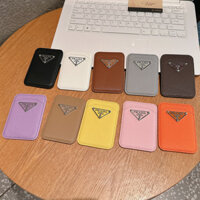 Hộp đựng thẻ da có thể gắn an toàn sang trọng cho vỏ điện thoại từ tính, Túi đựng thẻ di truyền họa tiết Lichee 1 khe thời trang P