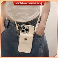 Hộp đựng thẻ hình hoa trà Xiaoxiangfeng có dây buộc xiên Vỏ iPhone phù hợp với vỏ bảo vệ chống rơi trọn gói 7/7plus/8/8plus/x/xs/se/xr/11/12/13/14/pro/max