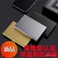 Hộp đựng thẻ kim loại cao cấp cho nam và nữ, hộp đựng thẻ nhỏ gọn bằng thép không gỉ siêu mỏng chống từ hóa, hộp đựng thẻ ngân hàng chống trộm, kẹp thẻ