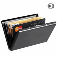 Hộp đựng thẻ kim loại cao cấp cho nam và nữ, hộp đựng thẻ nhỏ gọn bằng thép không gỉ siêu mỏng chống từ hóa, hộp đựng thẻ ngân hàng chống trộm, kẹp thẻ