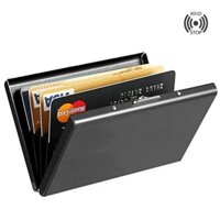 Hộp đựng thẻ kim loại cao cấp cho nam và nữ, hộp đựng thẻ nhỏ gọn bằng thép không gỉ siêu mỏng chống từ hóa, hộp đựng thẻ ngân hàng chống trộm, kẹp thẻ