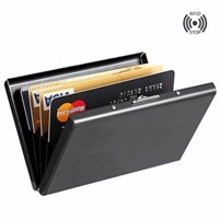 Hộp đựng thẻ kim loại cao cấp cho nam và nữ, hộp đựng thẻ nhỏ gọn bằng thép không gỉ siêu mỏng chống từ hóa, hộp đựng thẻ ngân hàng chống trộm, kẹp thẻ