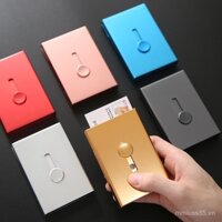 Hộp đựng thẻ kinh doanh cầm tay cho nam và nữ, hộp đựng thẻ kinh doanh di động, hộp đựng thẻ tự động, hộp đựng thẻ, hộp lưu trữ thẻ cao cấp tinh tế với dung tích lớn