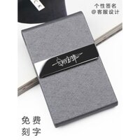 Hộp đựng thẻ kinh doanh cho nam, hộp tổ chức thẻ kinh doanh kim loại cao cấp dung tích lớn, quà tặng di động cho nữ, hộp đựng thẻ kinh doanh khi di chuyển