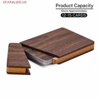 Hộp đựng thẻ kinh doanh SPARKLEFLUX, Hộp đựng thẻ gỗ óc chó màu đen, Thiết kế thanh lịch di động Nhẹ Đóng cửa Tên Hộp đựng thẻ Đồ dùng văn phòng kinh doanh