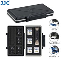 Hộp đựng thẻ nhớ JJC SD MSD TF siêu mỏng có đầu đọc thẻ 3 trong 1 cổng USB 3.0/Type-C/Micro USB2.0 cho laptop điện thoại