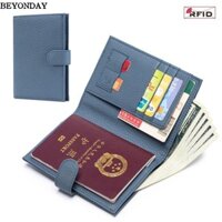 Hộp đựng thẻ RFID BEYONDAY, Hộp đựng hộ chiếu RFID di động dung tích lớn, Thẻ tín dụng bằng da thật chống trộm