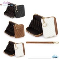 Hộp đựng thẻ tín dụng BOLSA, Móc khóa có ví đựng thẻ đeo tay, Đa thẻ RFID chặn ví đựng tiền xu PU dành cho nữ