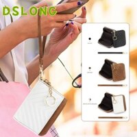 Hộp đựng thẻ tín dụng DSLONG, Ví đựng thẻ móc khóa chặn RFID, có dây đeo cổ tay Nhiều thẻ Quilting Ví đựng tiền xu dành cho nữ