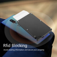 Hộp đựng thẻ tín dụng hợp kim nhôm Bàn chải chống trộm rfid Hộp đựng danh thiếp tự động bật lên