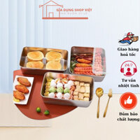 Hộp đựng thức ăn bằng inox 304 cỡ lớn có nắp đậy trong suốt