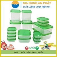 Hộp Đựng Thức Ăn, Bộ Hộp Nhựa Đựng Thức Ăn 17 Món Để Tủ Lạnh, Dùng Được Cho Lò Vi Sóng, Nhựa An Toàn Tuyệt Đối 100%