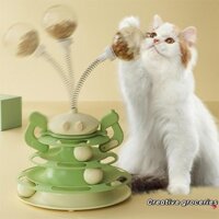 Hộp đựng thức ăn cho mèo có đường lăn Đồ chơi thức ăn cho mèo có bóng ăn chậm tự động
