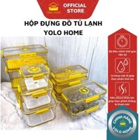 Hộp Đựng Thức Ăn Trong Tủ Lạnh, Khay Đựng Thực Phẩm Trong Suốt YOLOHOME Có Bộ Đếm Thời Gian Tiện Lợi